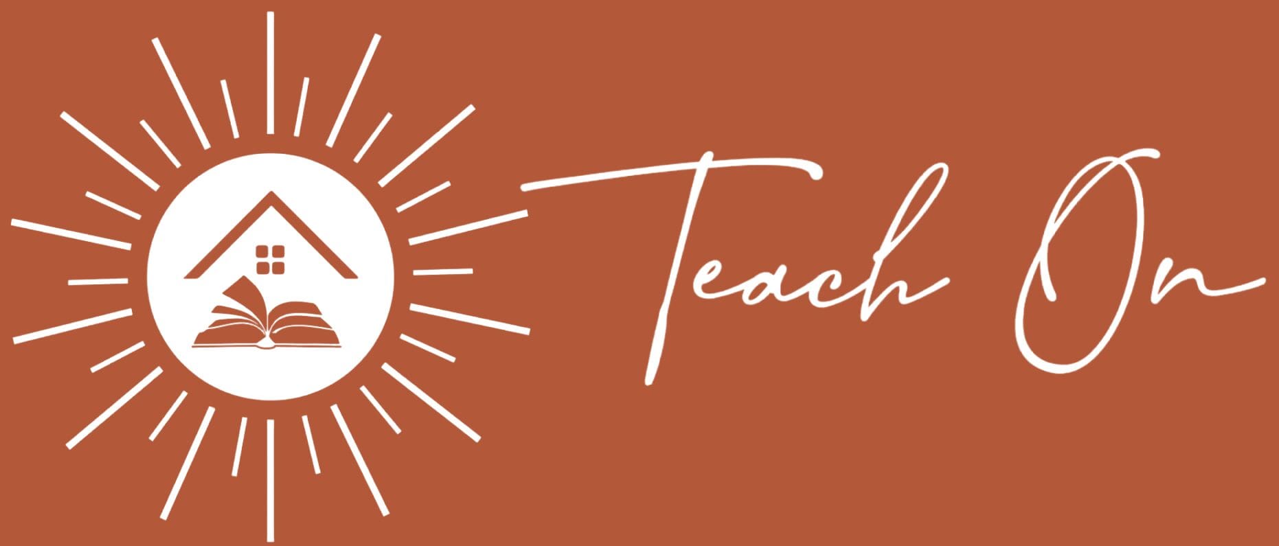 Teach On logo with house and book